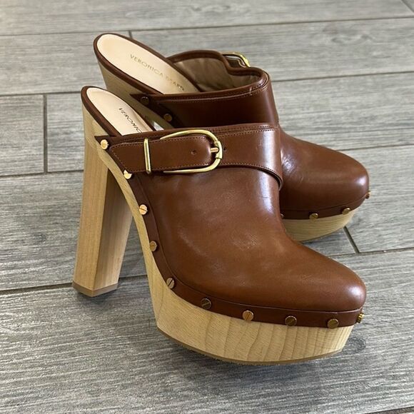 Veronica Beard Aken Leather Studded Clog New! - Picture 5 of 11